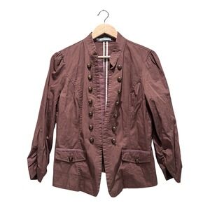 Maurices Brown Military Style Lightweight Jacket Size Large Buttons Pirate